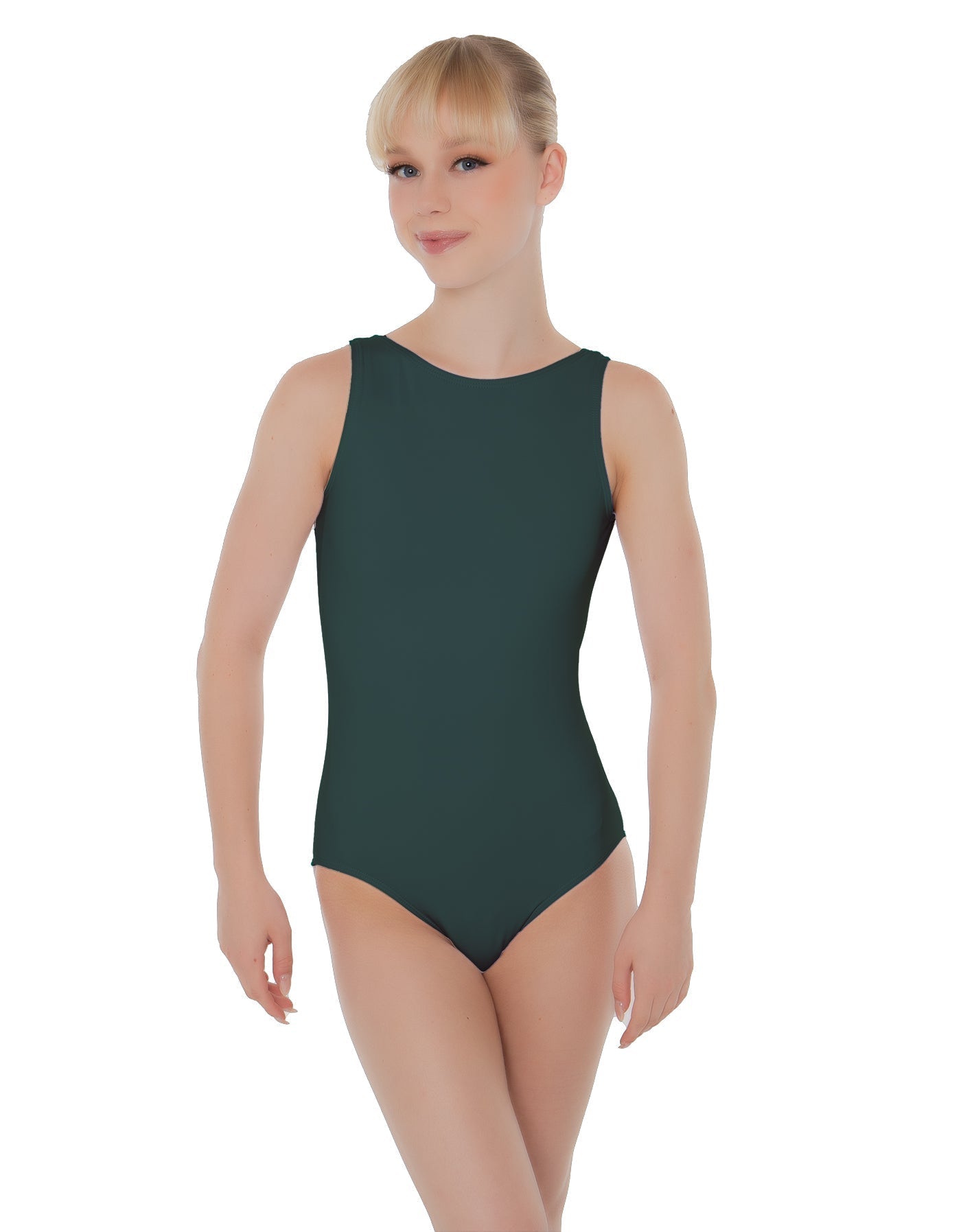 Solid Lycra Boatneck Open Back Leotard