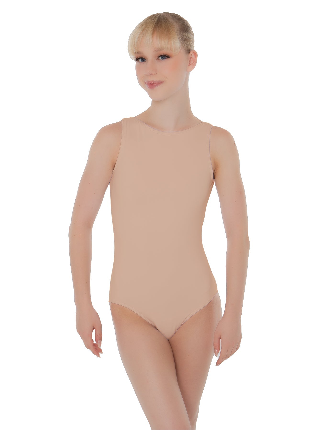 Solid Lycra Boatneck Open Back Leotard