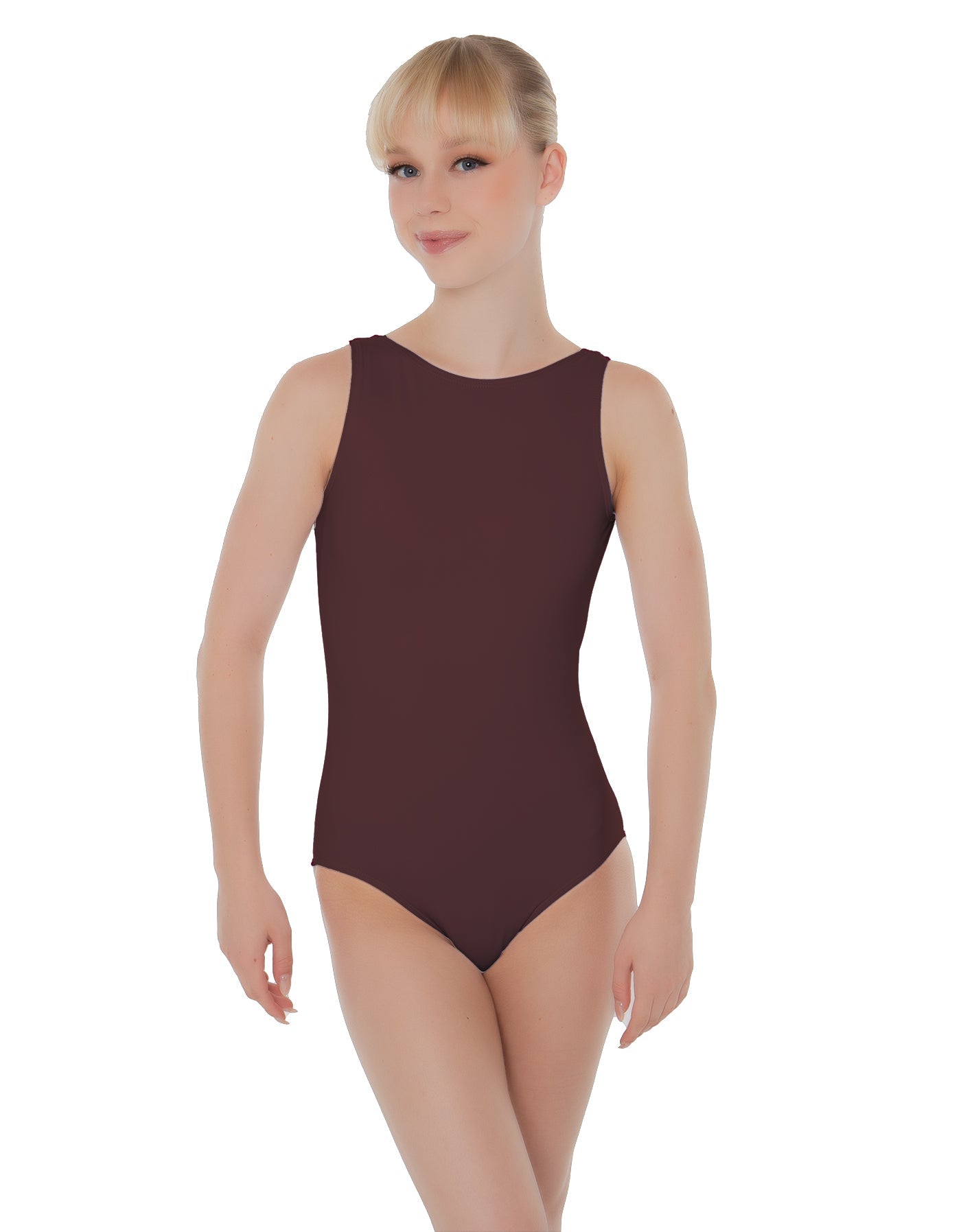 Solid Lycra Boatneck Open Back Leotard