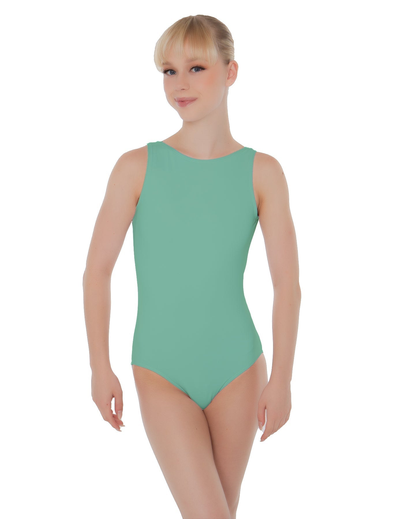 Solid Lycra Boatneck Open Back Leotard