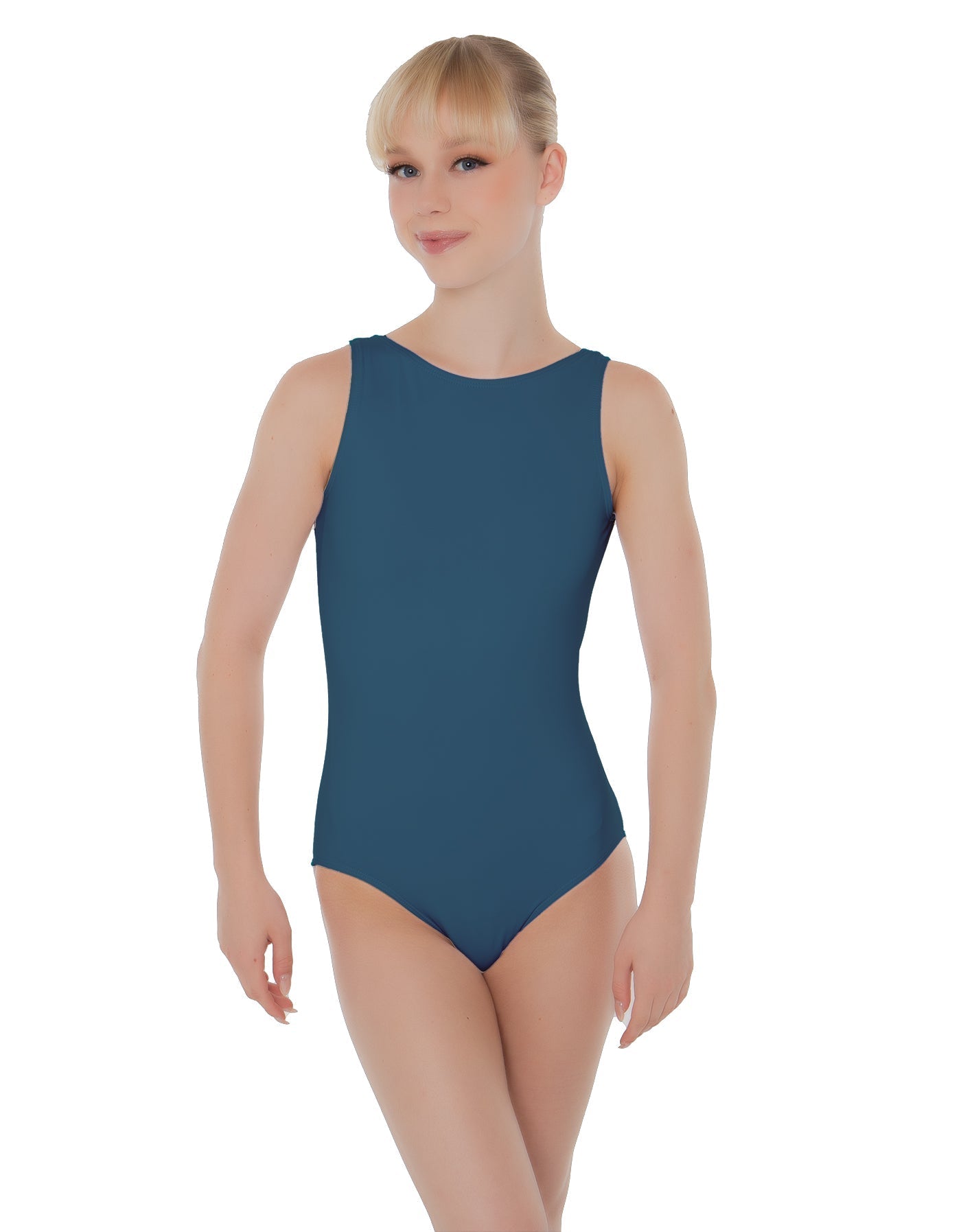 Solid Lycra Boatneck Open Back Leotard