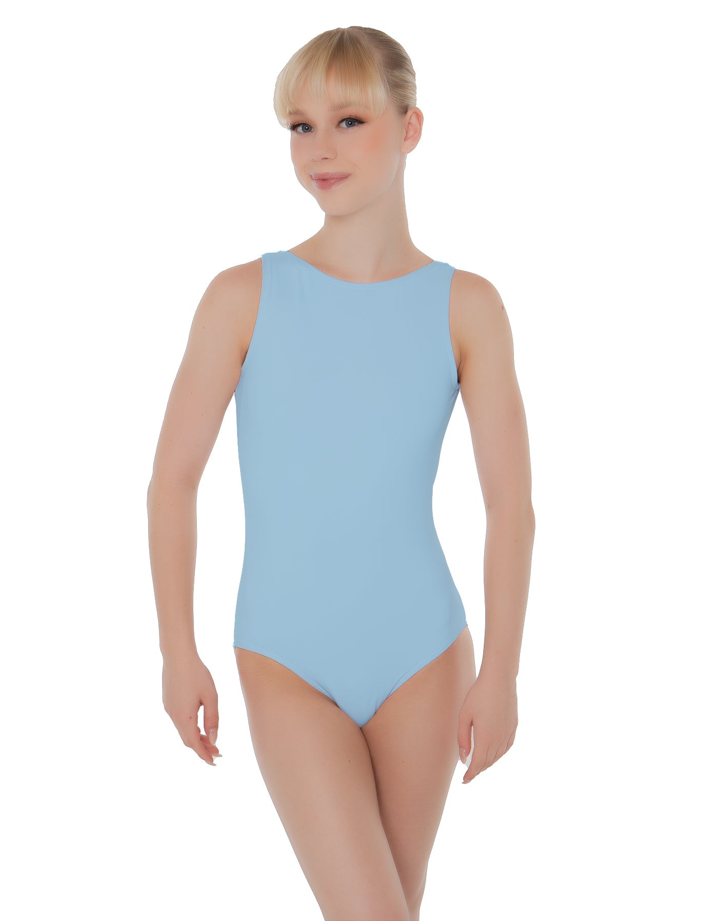 Solid Lycra Boatneck Open Back Leotard