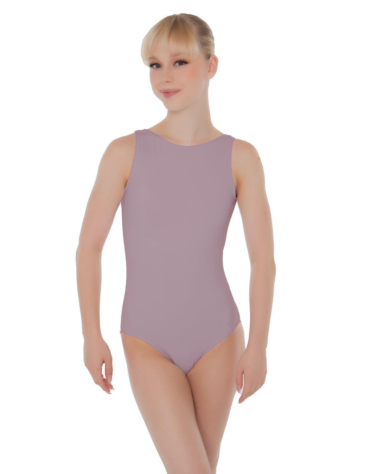 Solid Lycra Boatneck Open Back Leotard