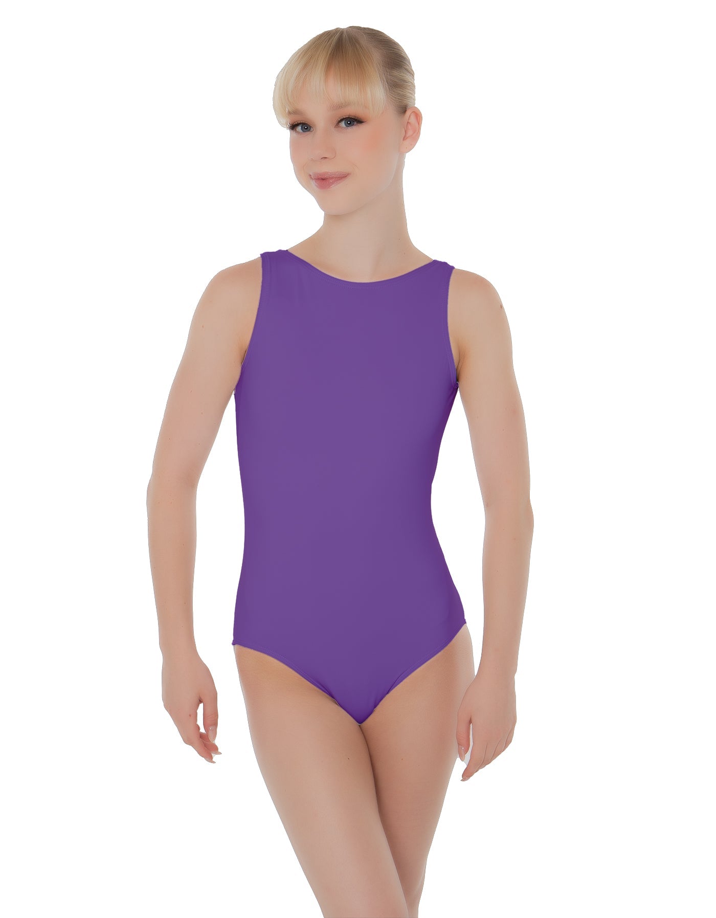 Solid Lycra Boatneck Open Back Leotard