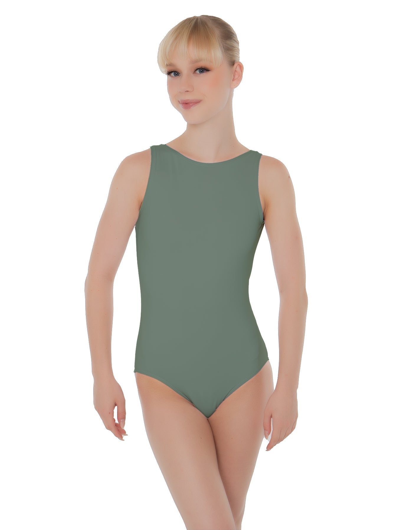 Solid Lycra Boatneck Open Back Leotard