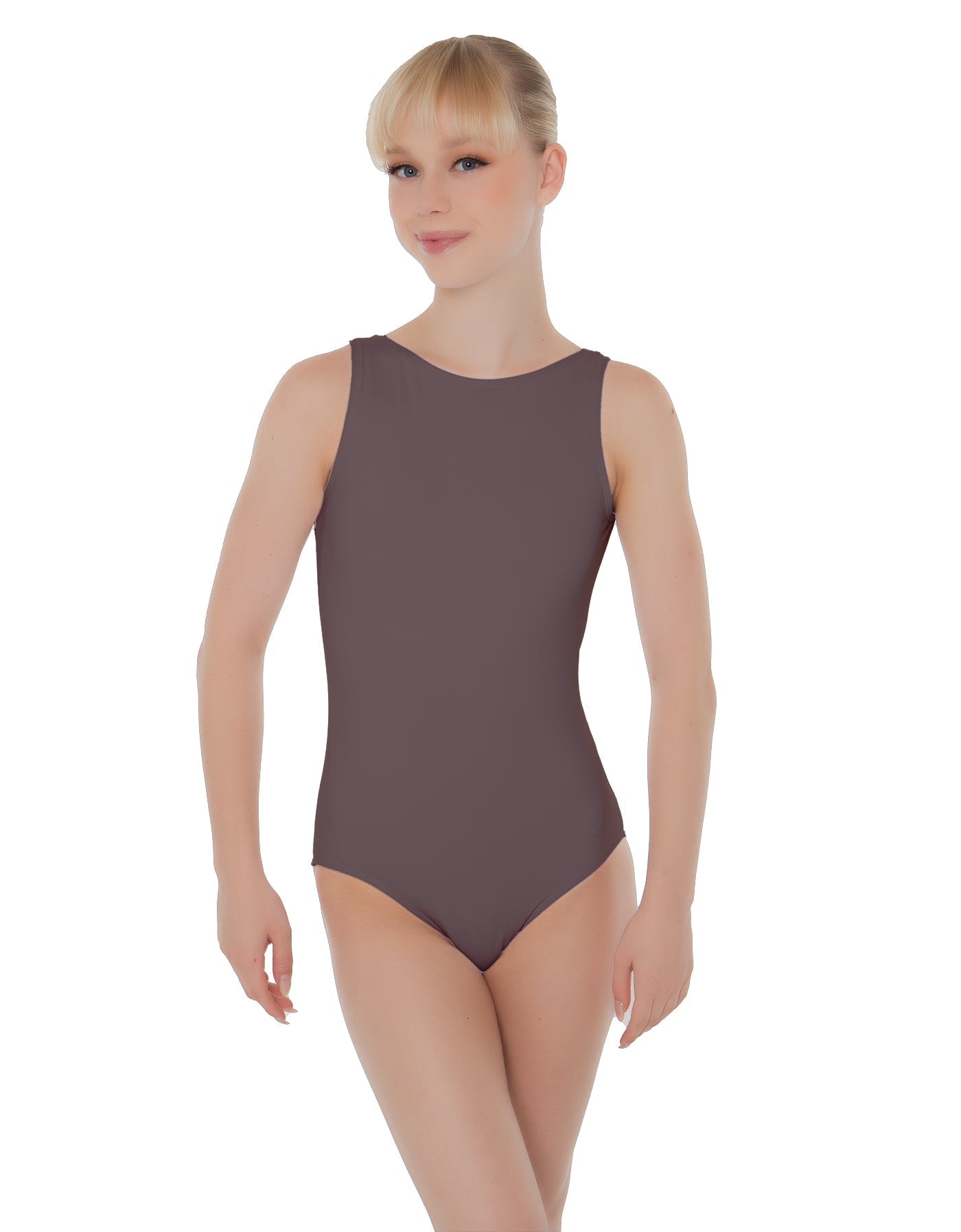 Solid Lycra Boatneck Open Back Leotard