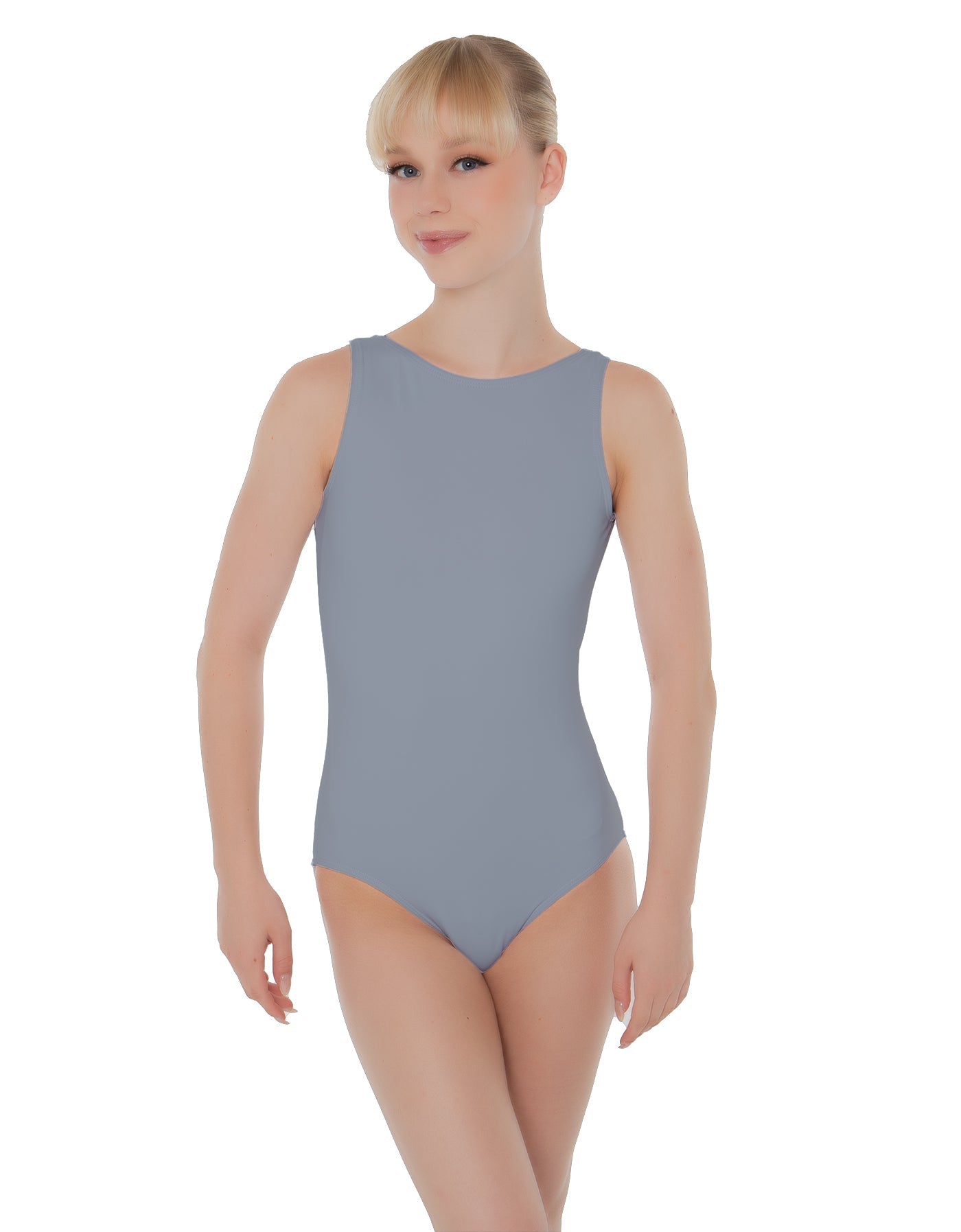 Solid Lycra Boatneck Open Back Leotard