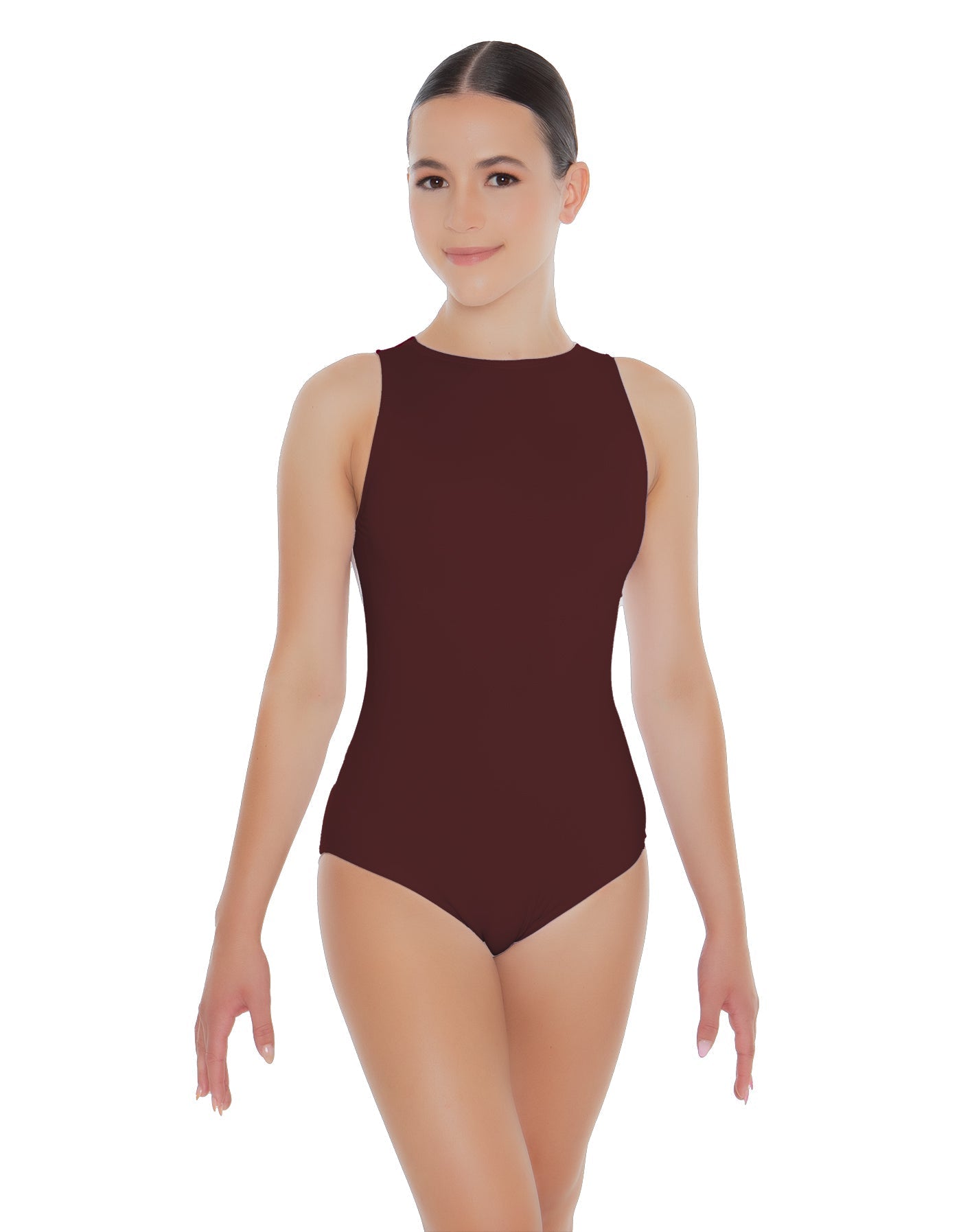 Solid Lycra High Back Tank Leotard