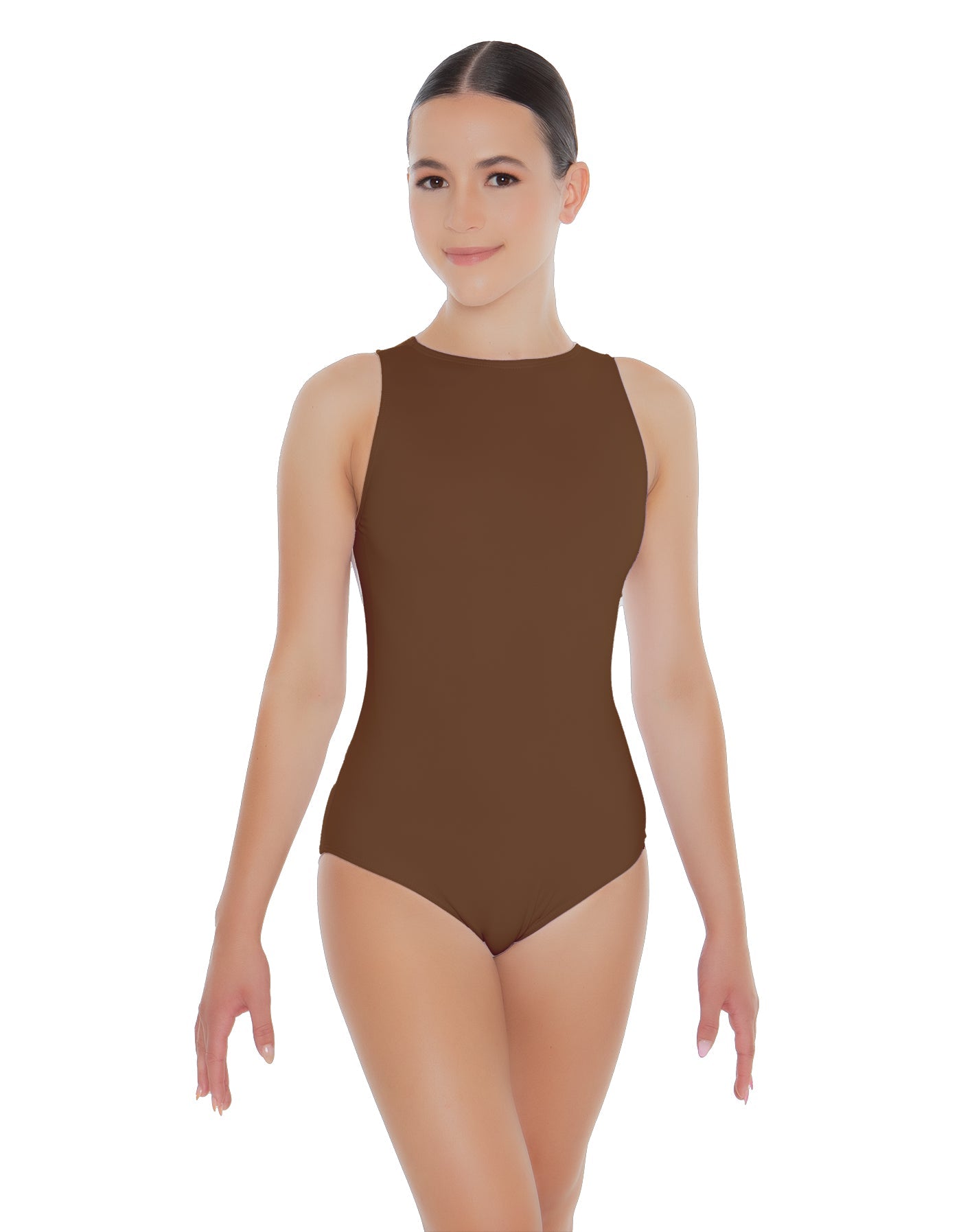 Solid Lycra High Back Tank Leotard