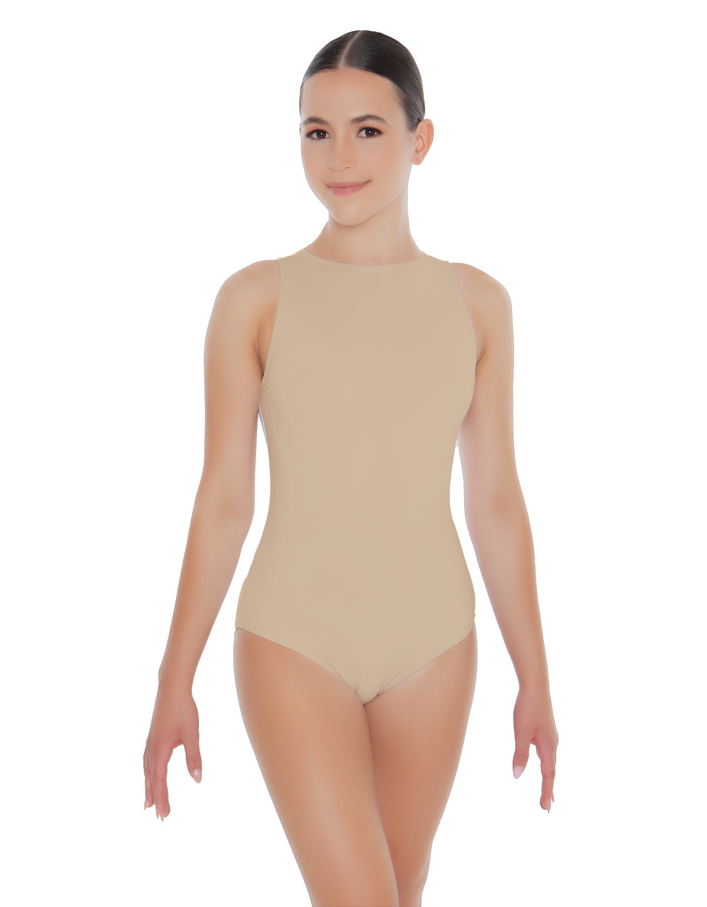 Solid Lycra High Back Tank Leotard