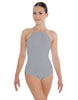 Solid Lycra Halter Leotard Covered Back