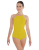 Solid Lycra Halter Leotard Covered Back