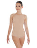 Solid Lycra Halter Leotard Covered Back