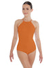 Solid Lycra Halter Leotard Covered Back