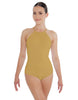 Solid Lycra Halter Leotard Covered Back