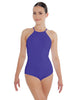 Solid Lycra Halter Leotard Covered Back