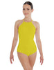 Solid Lycra Halter Leotard Covered Back