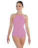 Solid Lycra Halter Leotard Covered Back