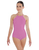 Solid Lycra Halter Leotard Covered Back