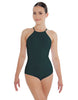Solid Lycra Halter Leotard Covered Back