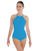 Solid Lycra Halter Leotard Covered Back