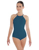 Solid Lycra Halter Leotard Covered Back
