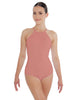 Solid Lycra Halter Leotard Covered Back