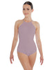 Solid Lycra Halter Leotard Covered Back