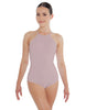 Solid Lycra Halter Leotard Covered Back