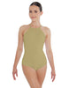 Solid Lycra Halter Leotard Covered Back