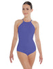 Solid Lycra Halter Leotard Covered Back