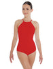 Solid Lycra Halter Leotard Covered Back