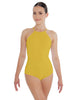 Solid Lycra Halter Leotard Covered Back