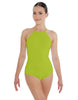 Solid Lycra Halter Leotard Covered Back