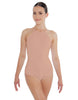 Solid Lycra Halter Leotard Covered Back