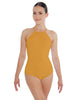 Solid Lycra Halter Leotard Covered Back