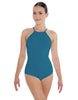 Solid Lycra Halter Leotard Covered Back