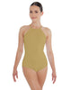 Solid Lycra Halter Leotard Covered Back