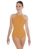 Solid Lycra Halter Leotard Covered Back
