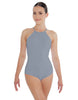 Solid Lycra Halter Leotard Covered Back