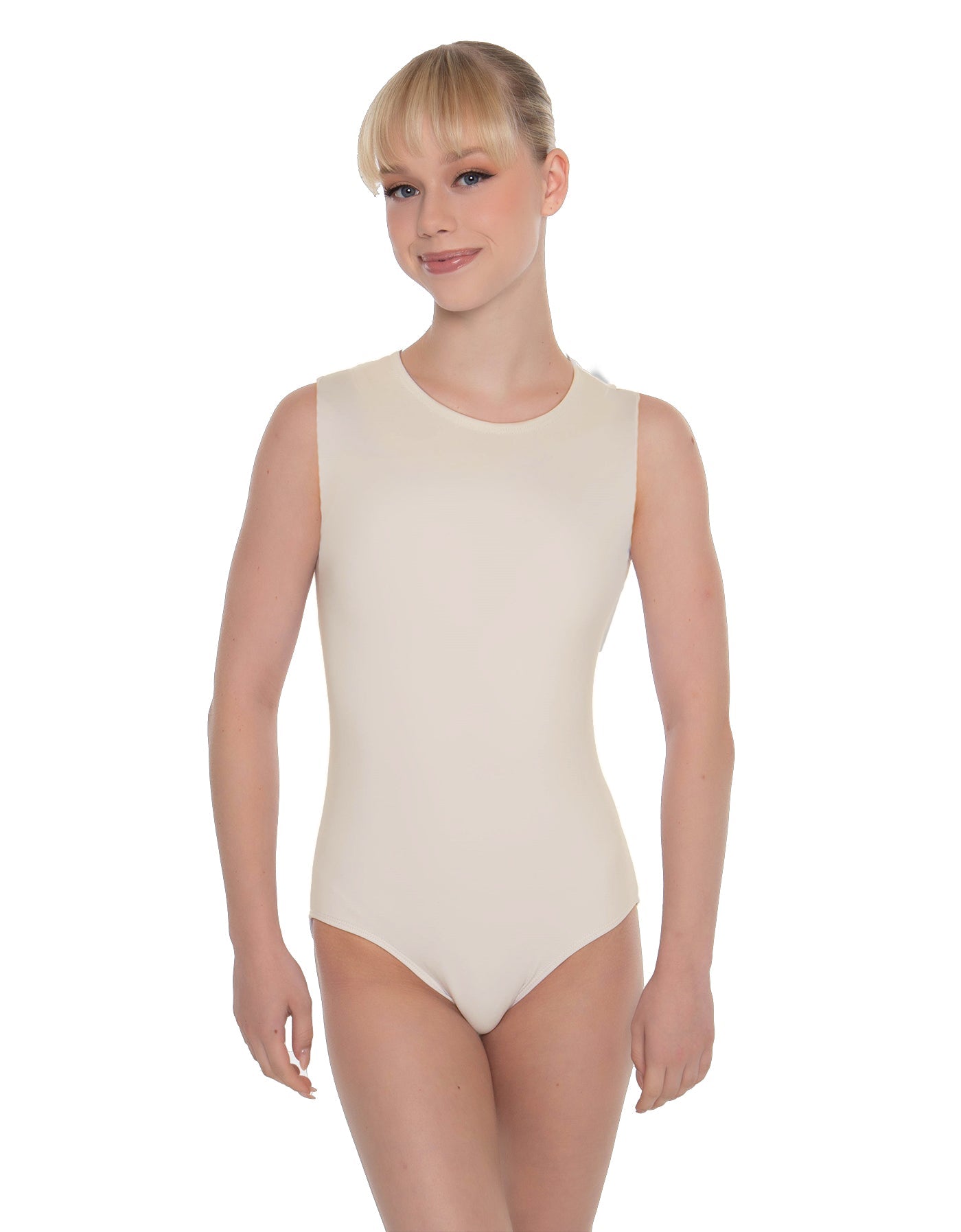 Solid Lycra Sleeveless Open Back Leotard