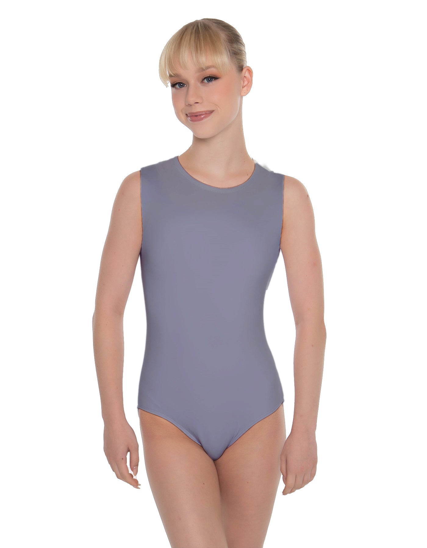 Solid Lycra Sleeveless Open Back Leotard