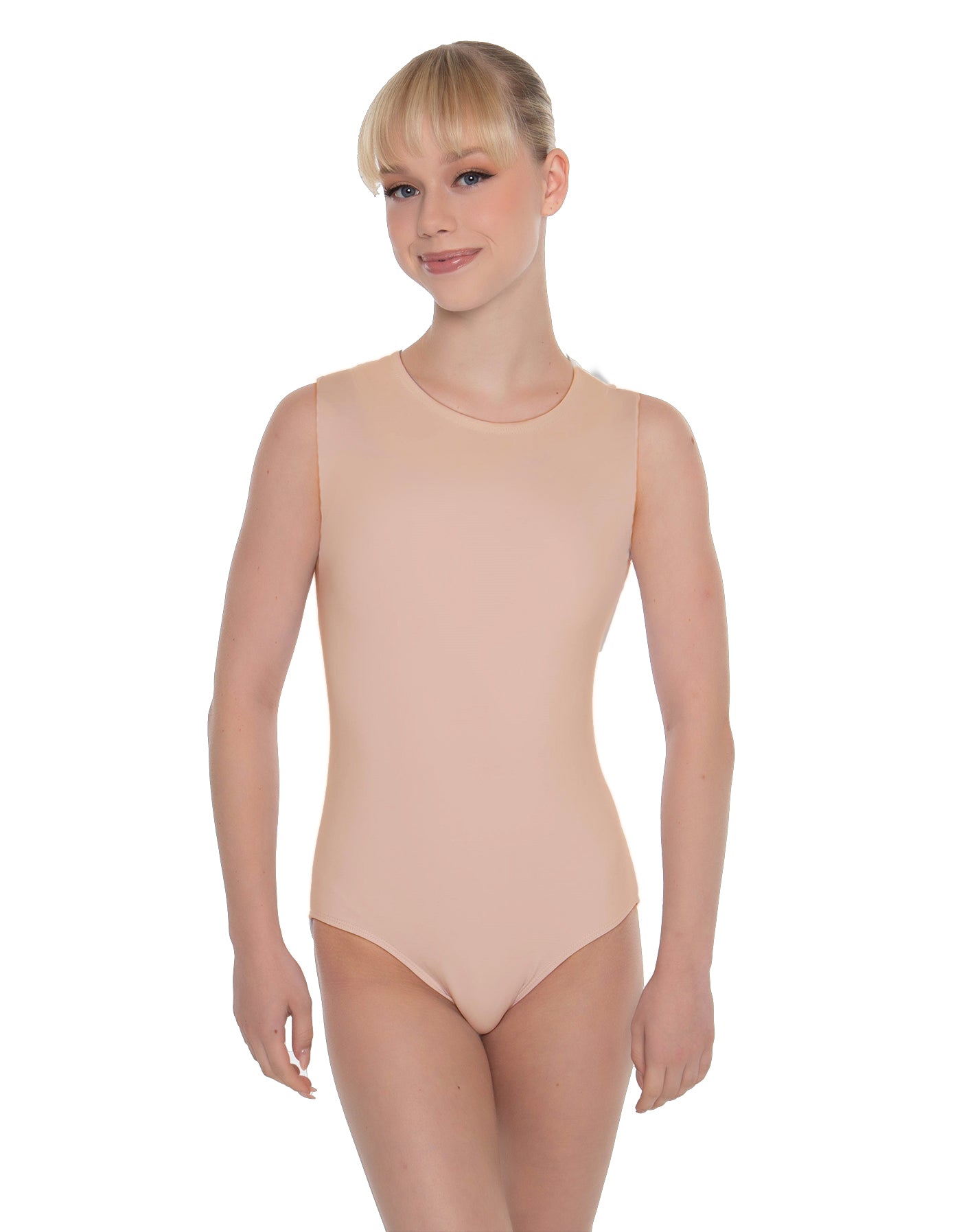 Solid Lycra Sleeveless Open Back Leotard