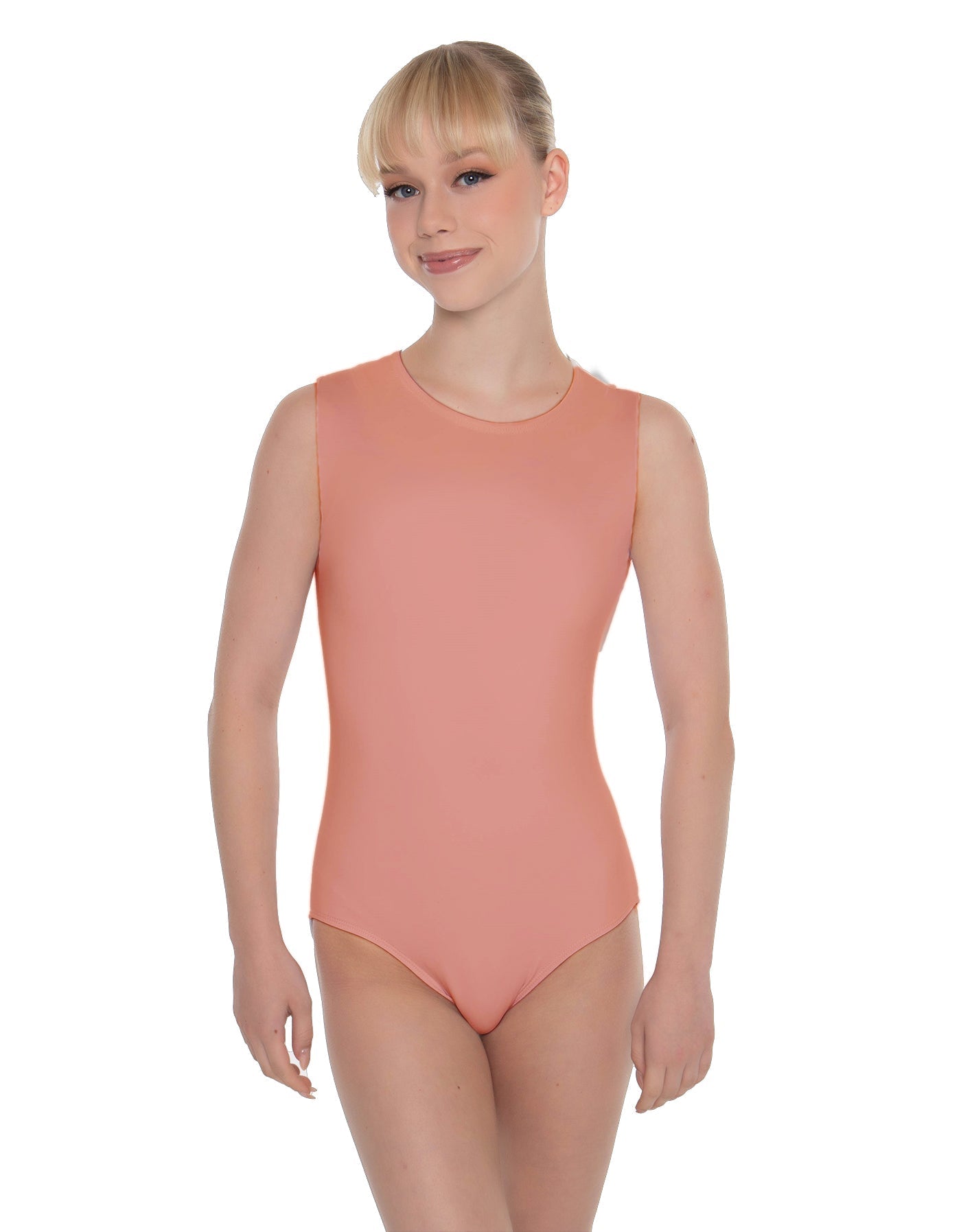 Solid Lycra Sleeveless Open Back Leotard