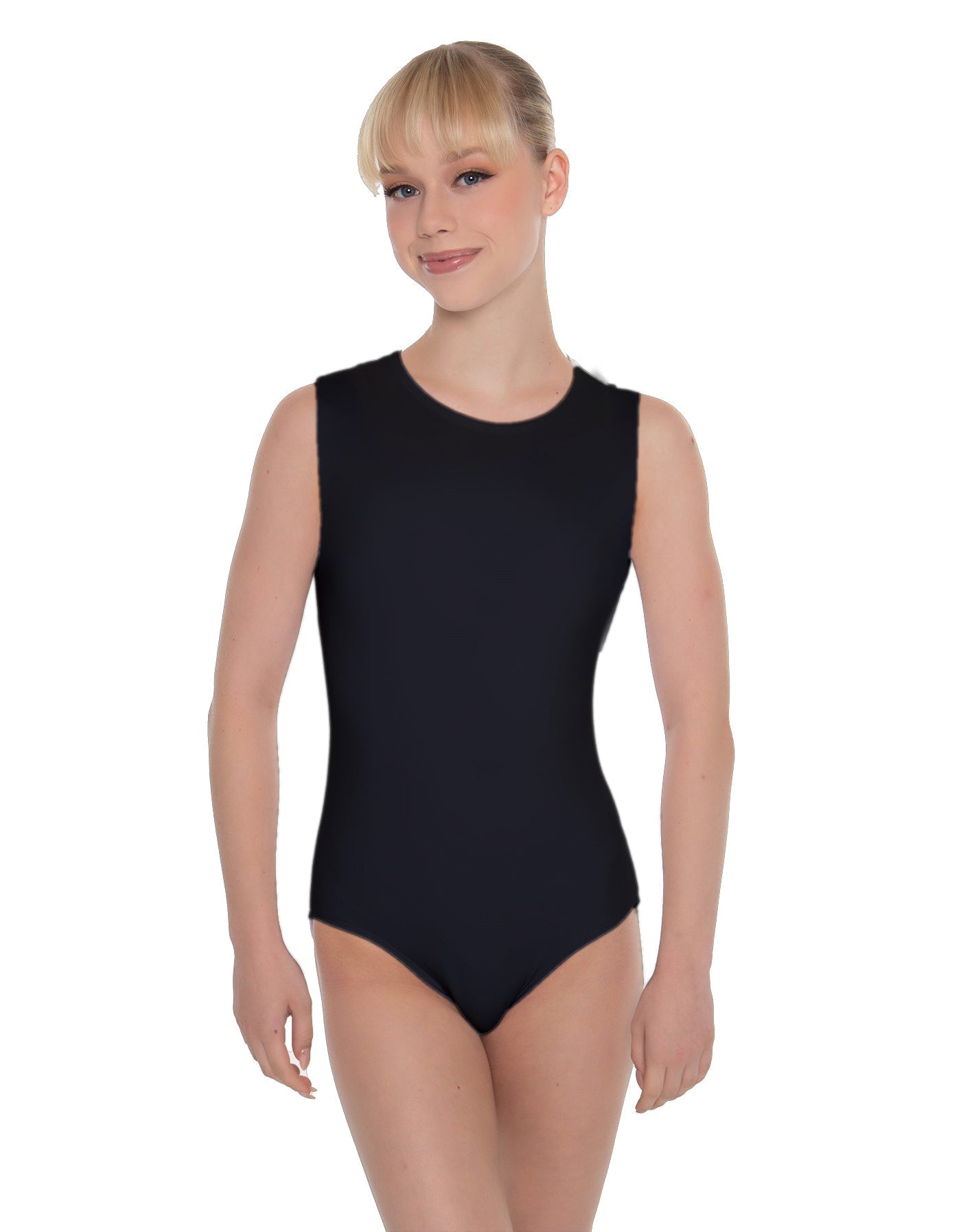 Solid Lycra Sleeveless Open Back Leotard