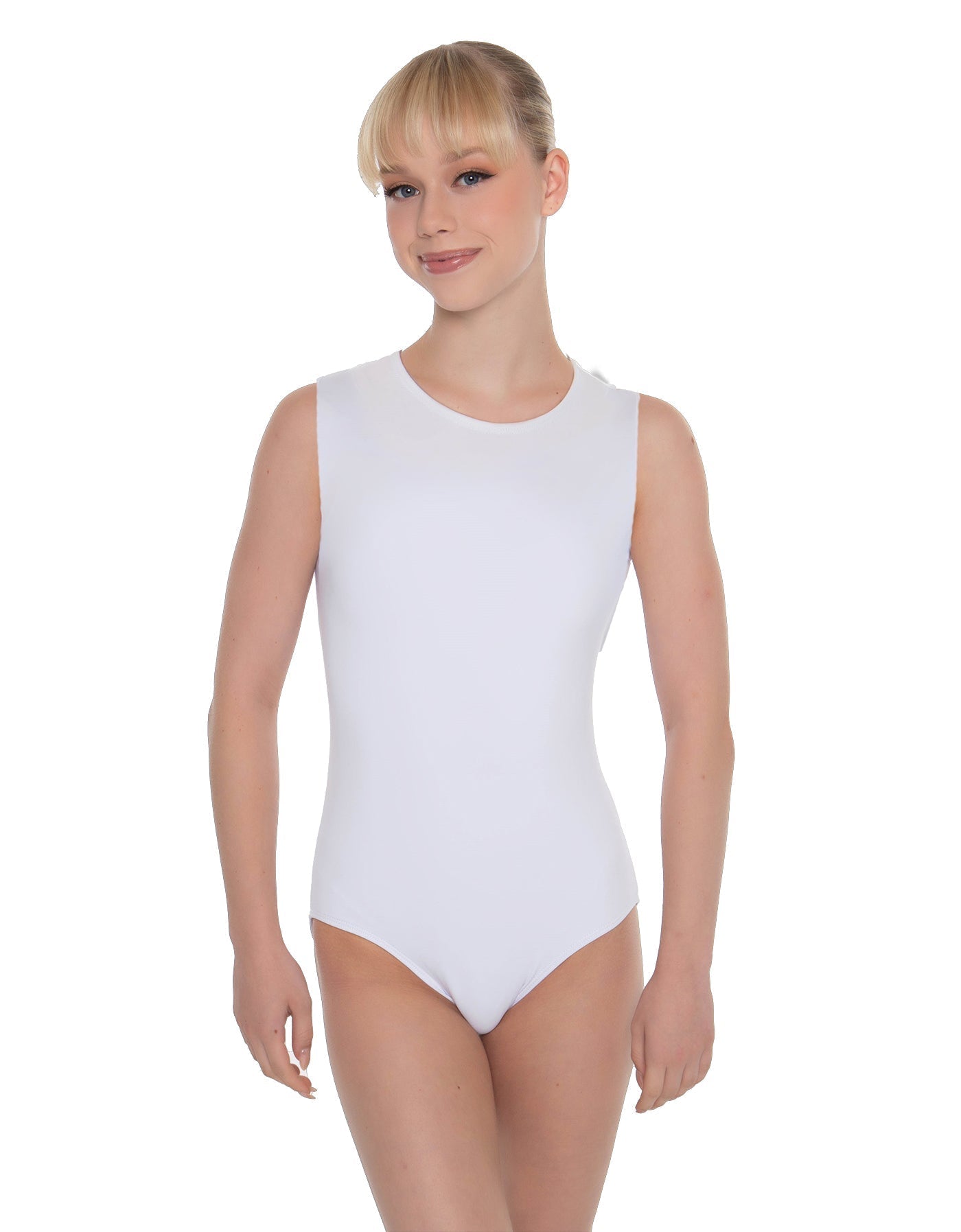 Solid Lycra Sleeveless Open Back Leotard
