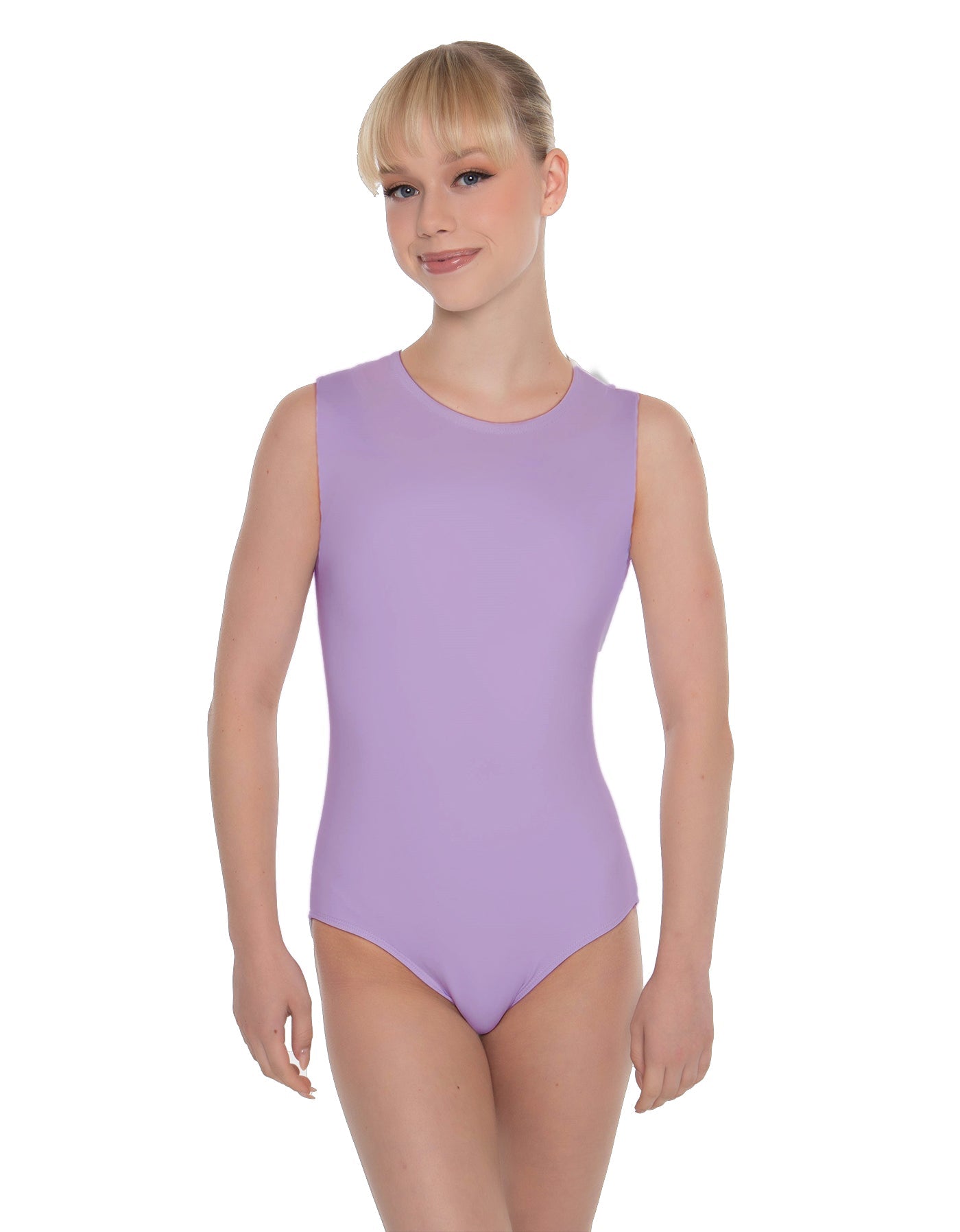 Solid Lycra Sleeveless Open Back Leotard
