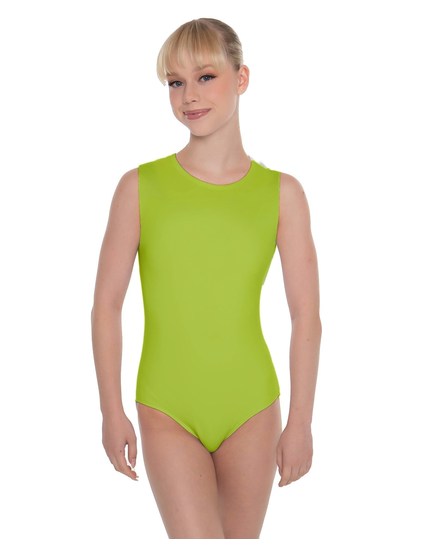 Solid Lycra Sleeveless Open Back Leotard