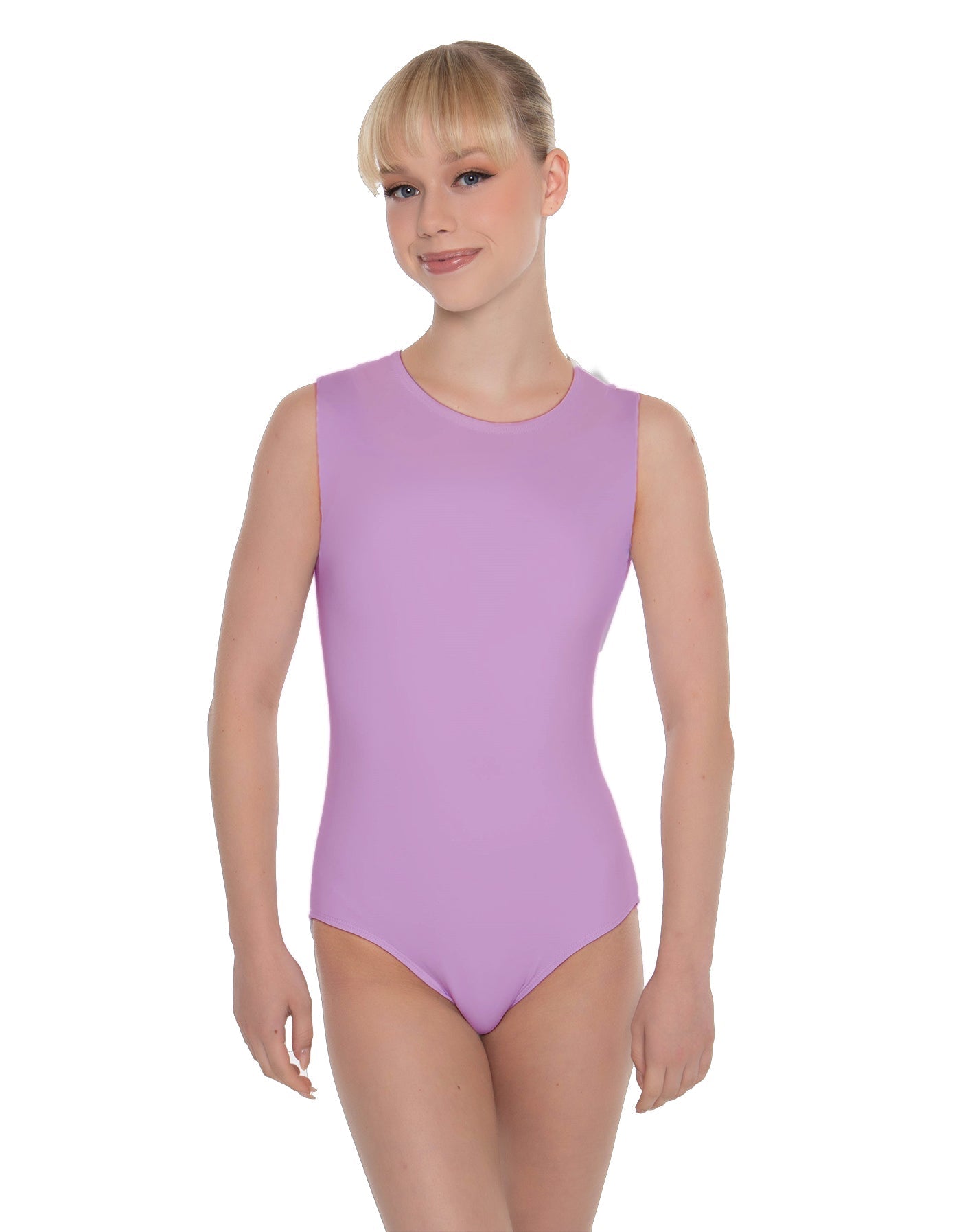 Solid Lycra Sleeveless Open Back Leotard