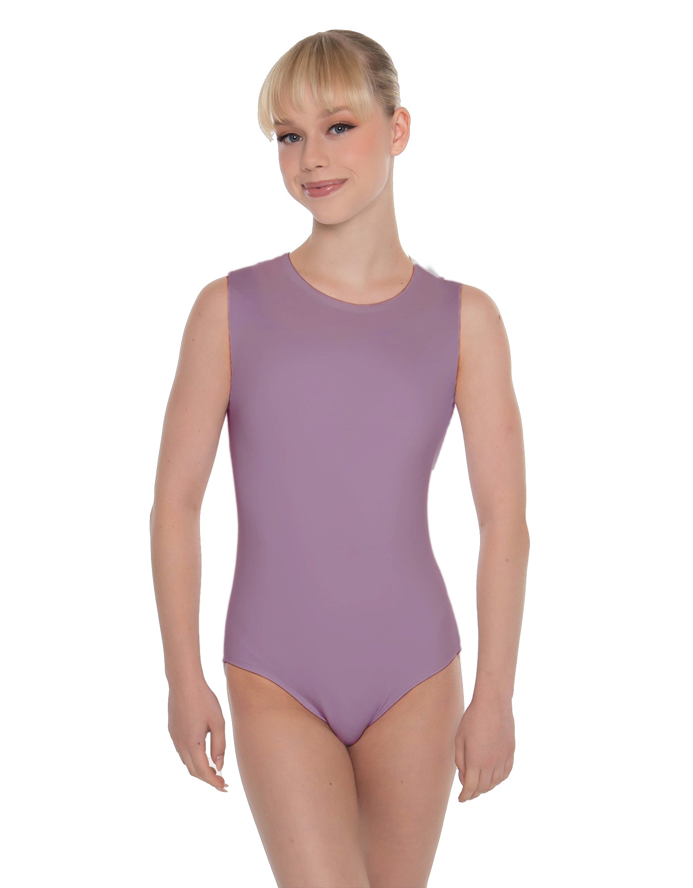 Solid Lycra Sleeveless Open Back Leotard